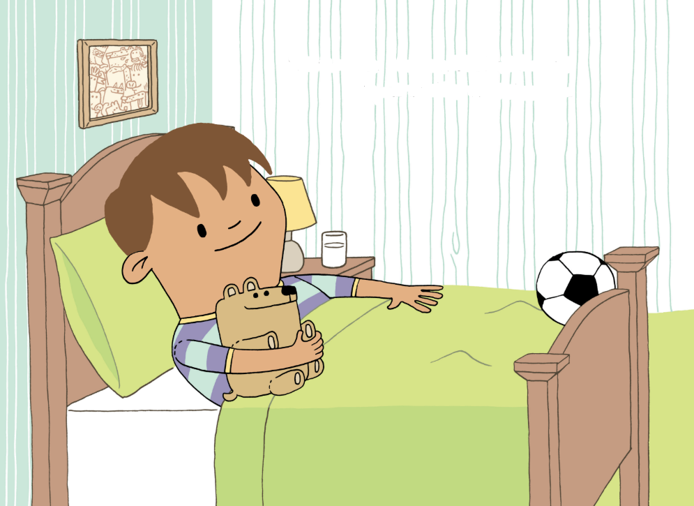Original illustration by Tom Chitty from My Little Dream Team personalised activity book. When storytime syncs brains