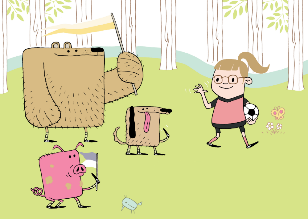 Why friendship and belonging matter for children's wellbeing. An original illustration by Tom Chitty for My Little Dream Team personalised picture book.