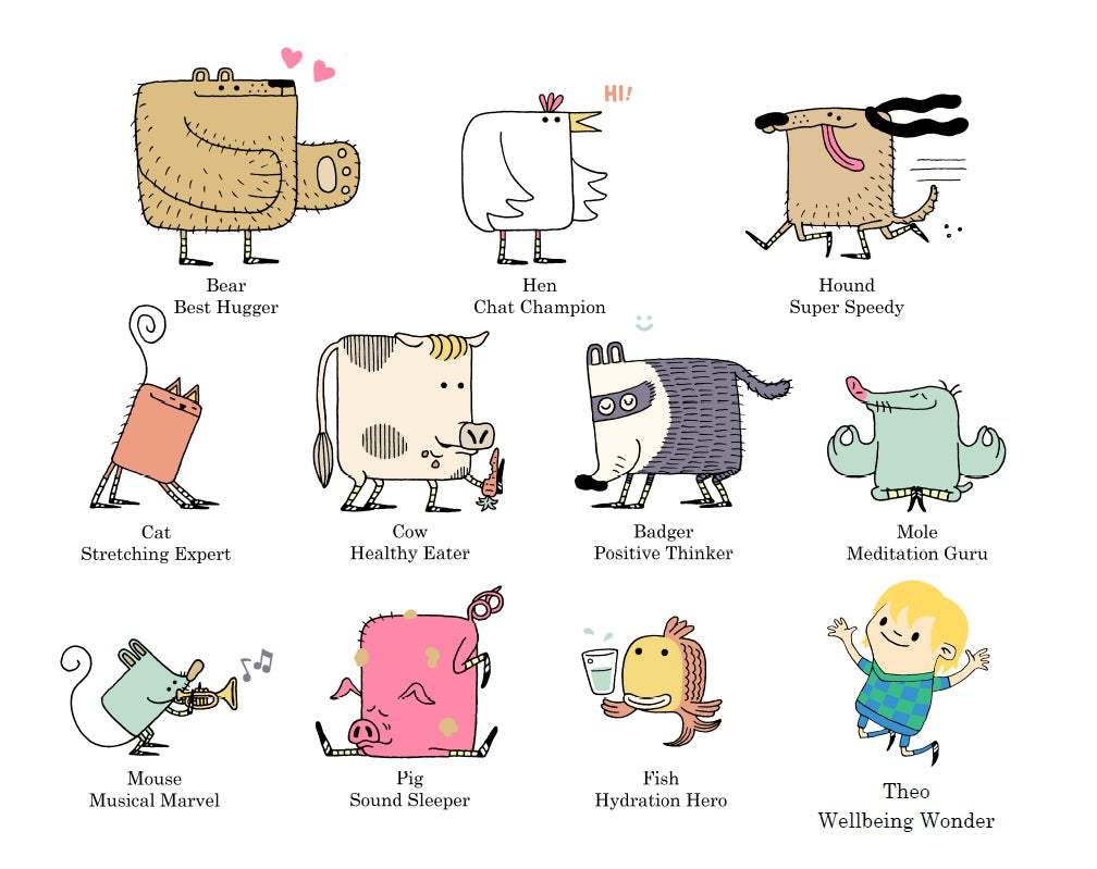 The dream-team animals from personalised picture books by Nanook & Badger